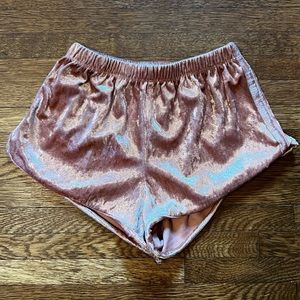 Heart & Hips pink velour booty shorts in size small